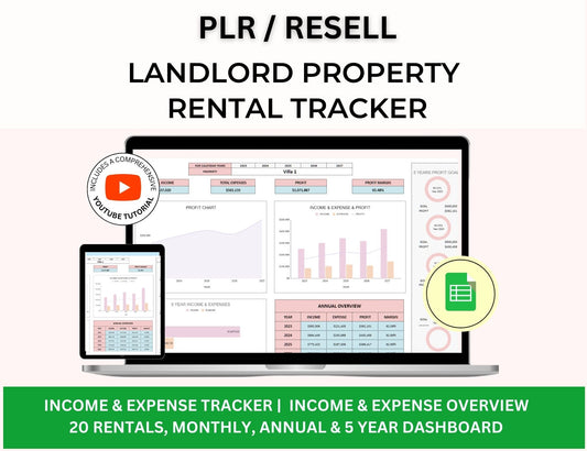 Landlord Rental Property Spreadsheet with MRR Rights