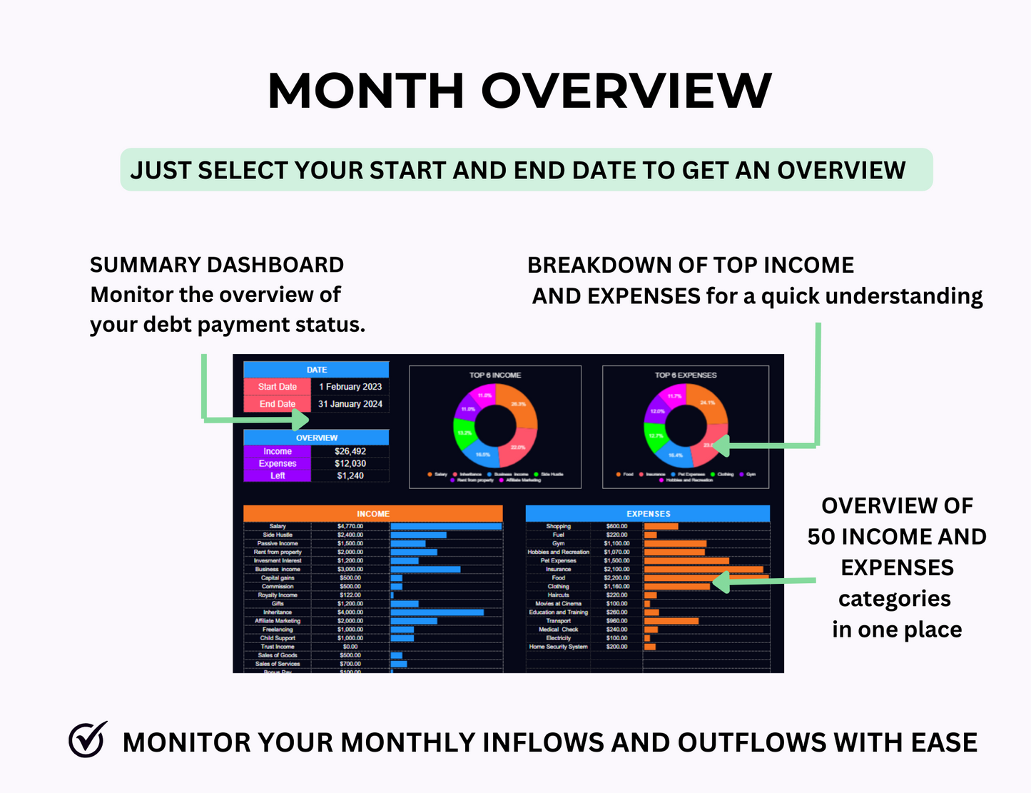 income tracker, income template, Income Statement, income planner, Income Log, income digital, income and expenses