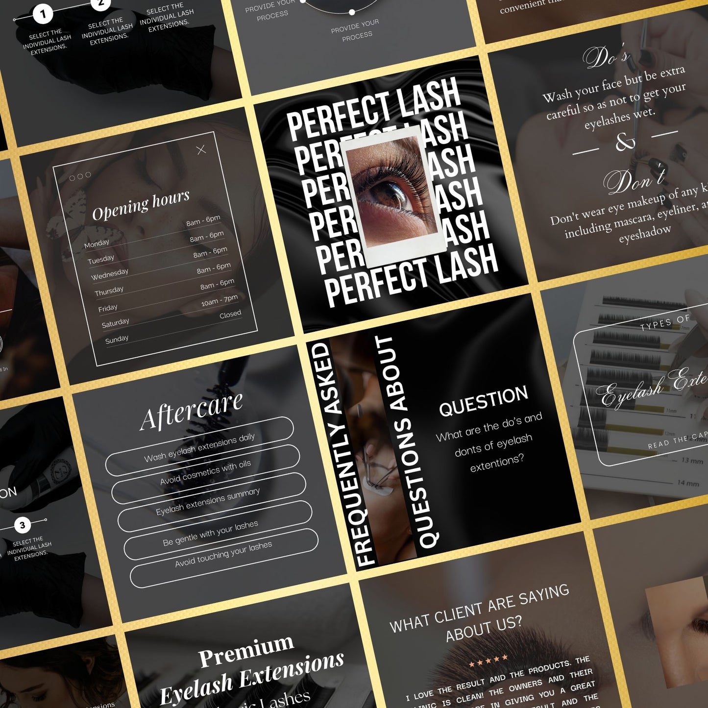 Lash Tech Social Media Post | Lash Stylist Post Templates