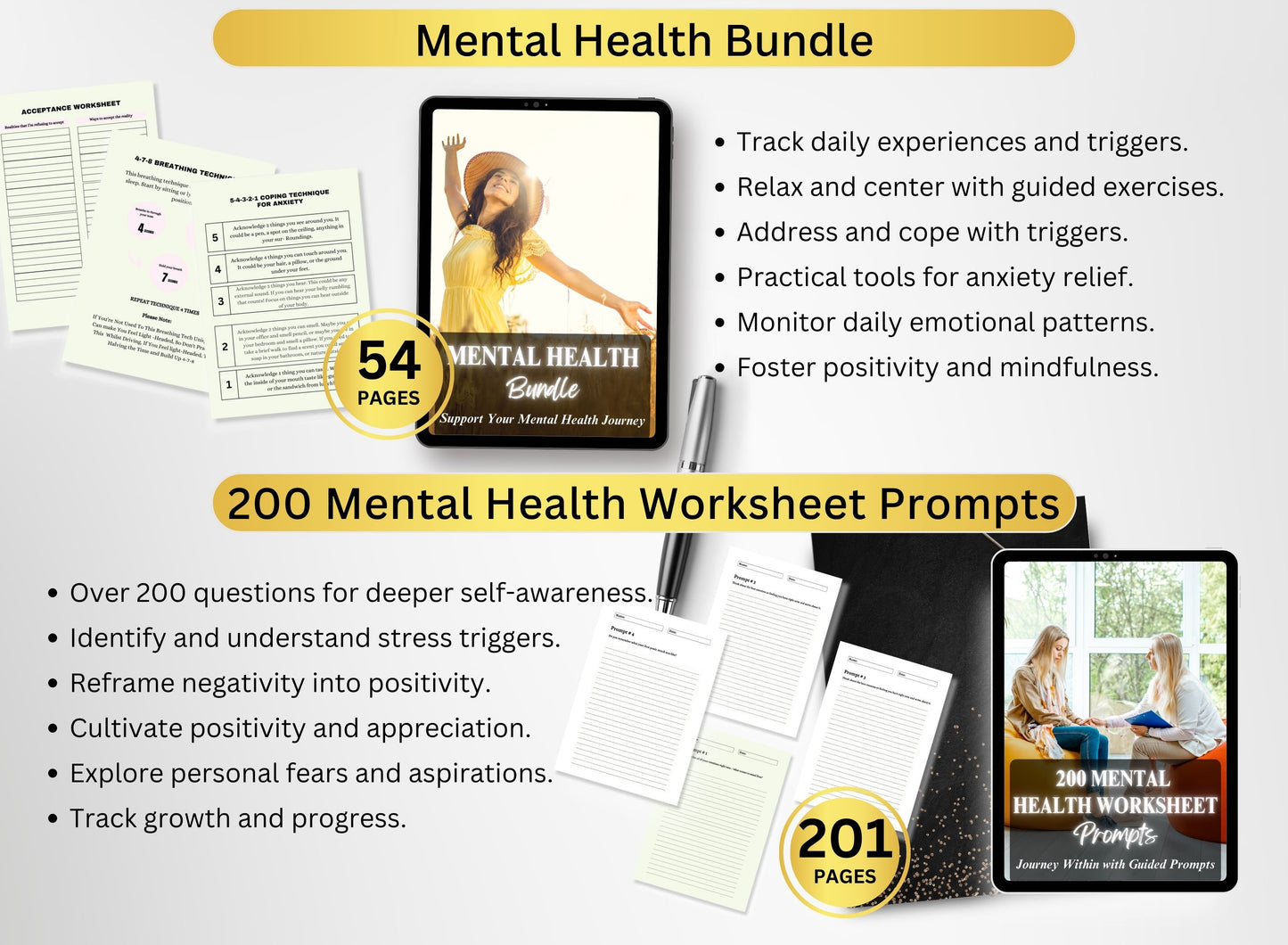 Therapy Workbooks, Mental Health Worksheets, Anxiety Workbook Self Help Printables