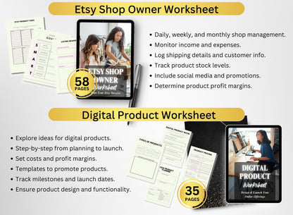 Etsy Seller Selling on Etsy Digital Product Launch Worksheet