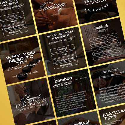 180 Massage Social Media Template | Massage Therapist Templates