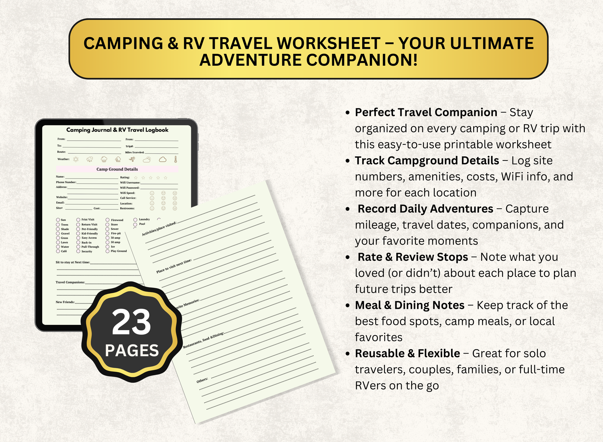 camping and rv travel planner, camping and rv travel workbook, camping and rv travel worksheet, camping and rv travel fillable pdf, camping and rv travel journal, worksheet, workbook, planner, fillable pdf, daily planner, digital planner, fill out pdf, fill out pdf online, best planners, custom planner, editable pdf, pdf fillable form, best online planner