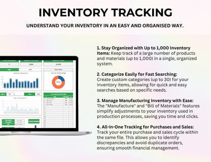 Inventory Tracker | Reseller Spreadsheet | Product and Materials Inventory Template