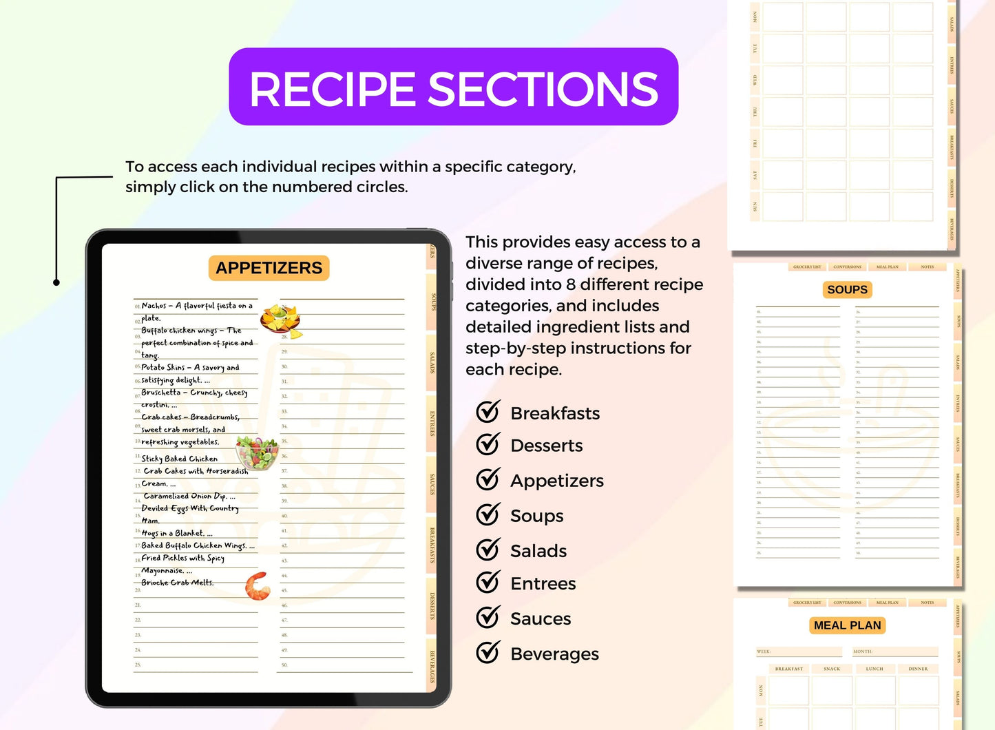 Recipe book GoodNotes, online recipe book, online personal recipe book, online family recipe book, online cookbook