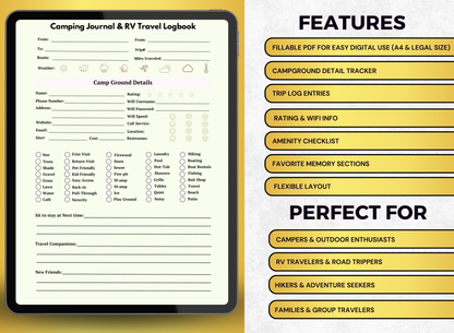 camping and rv travel planner, camping and rv travel workbook, camping and rv travel worksheet, camping and rv travel fillable pdf, camping and rv travel journal, worksheet, workbook, planner, fillable pdf, daily planner, digital planner, fill out pdf, fill out pdf online, best planners, custom planner, editable pdf, pdf fillable form, best online planner