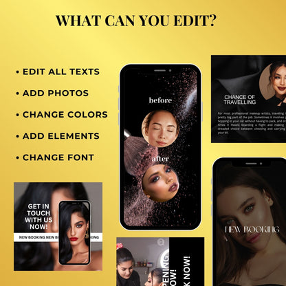 120 Makeup Artist Instagram Templates | MUA Templates | Beauty Salon Templates | Social Media Posts Canva | Makeup Instagram Post Templates