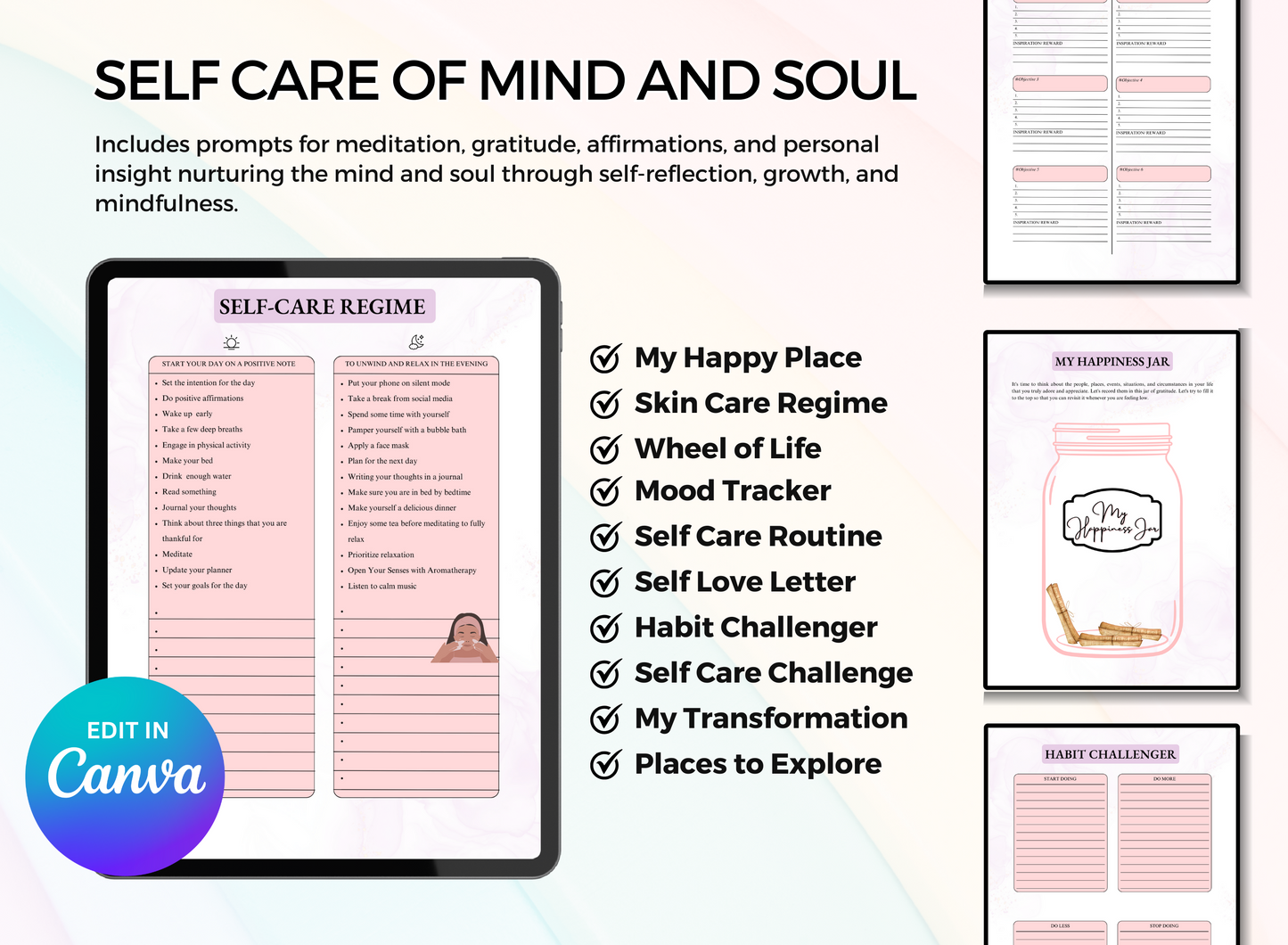 PLR Printable Self Care Planner