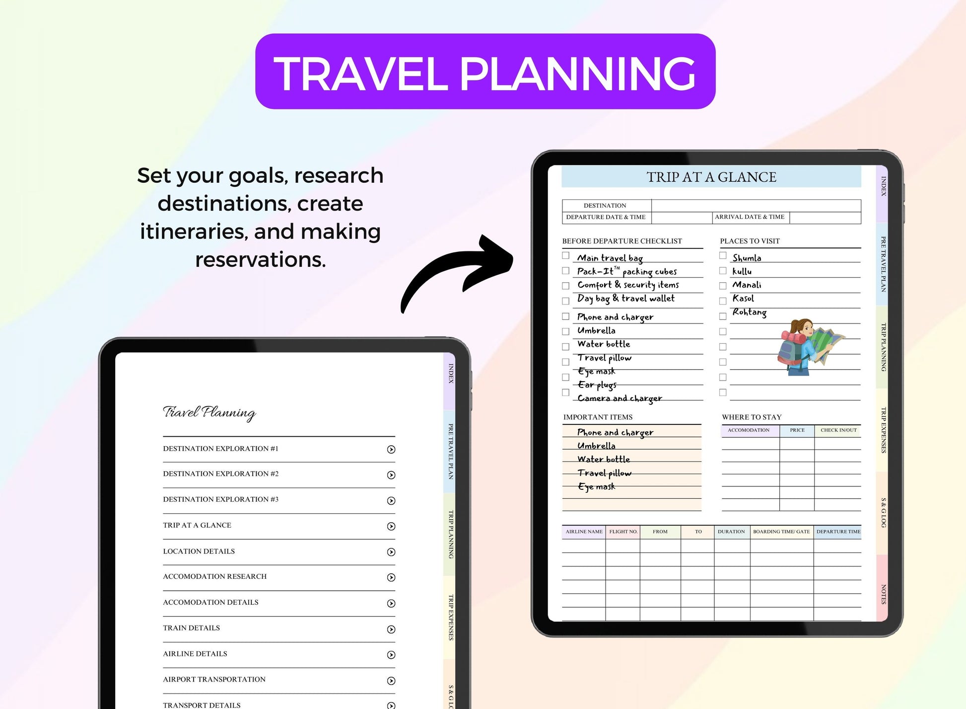 Train journey planner, tour planner, RTA trip planner, route planning