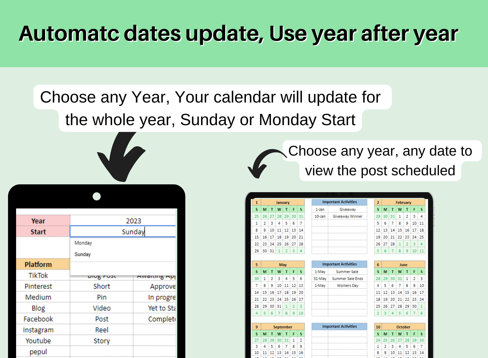  PLR digital products, PLR Products, PLR Bundle Social Media Calendar Google Sheets, Social Media Planner, Content Planner, Content Calendar Template