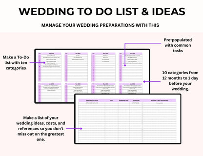Ultimate Wedding Planner Spreadsheet with MRR Rights
