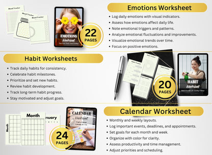 Personal Development Workbook & Planner Bundle, Coach Worksheets