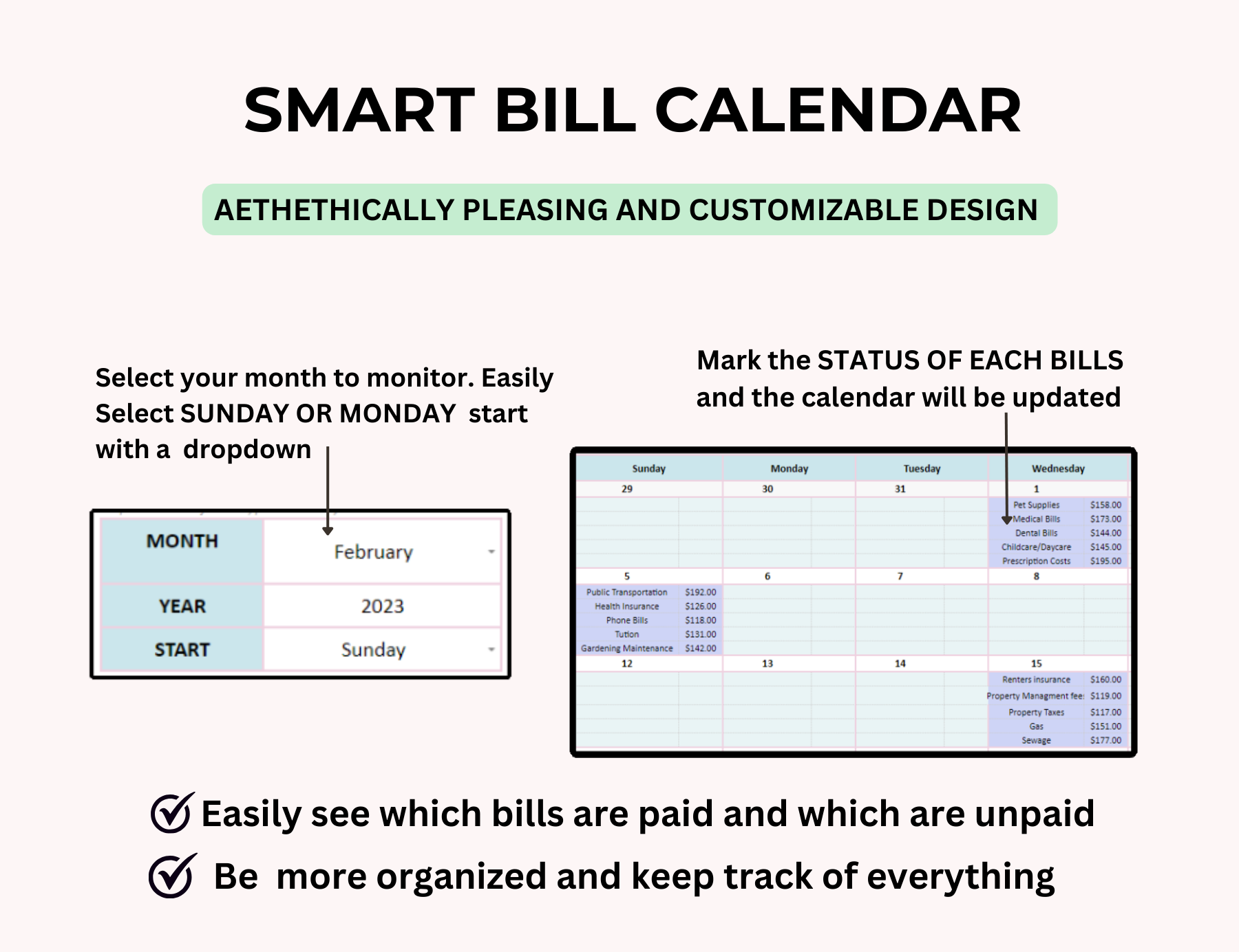 payment calendar, monthly bill tracker, Google Sheets Spreadsheet, google sheets, Budget Expense,