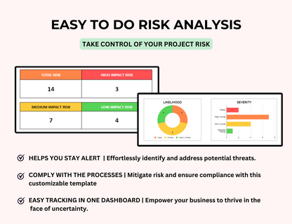 Risk Management, Risk excel sheet, Risk Assessment, Risk Analysis Project Risk Template PLR Spreadsheet PLR Google Sheet