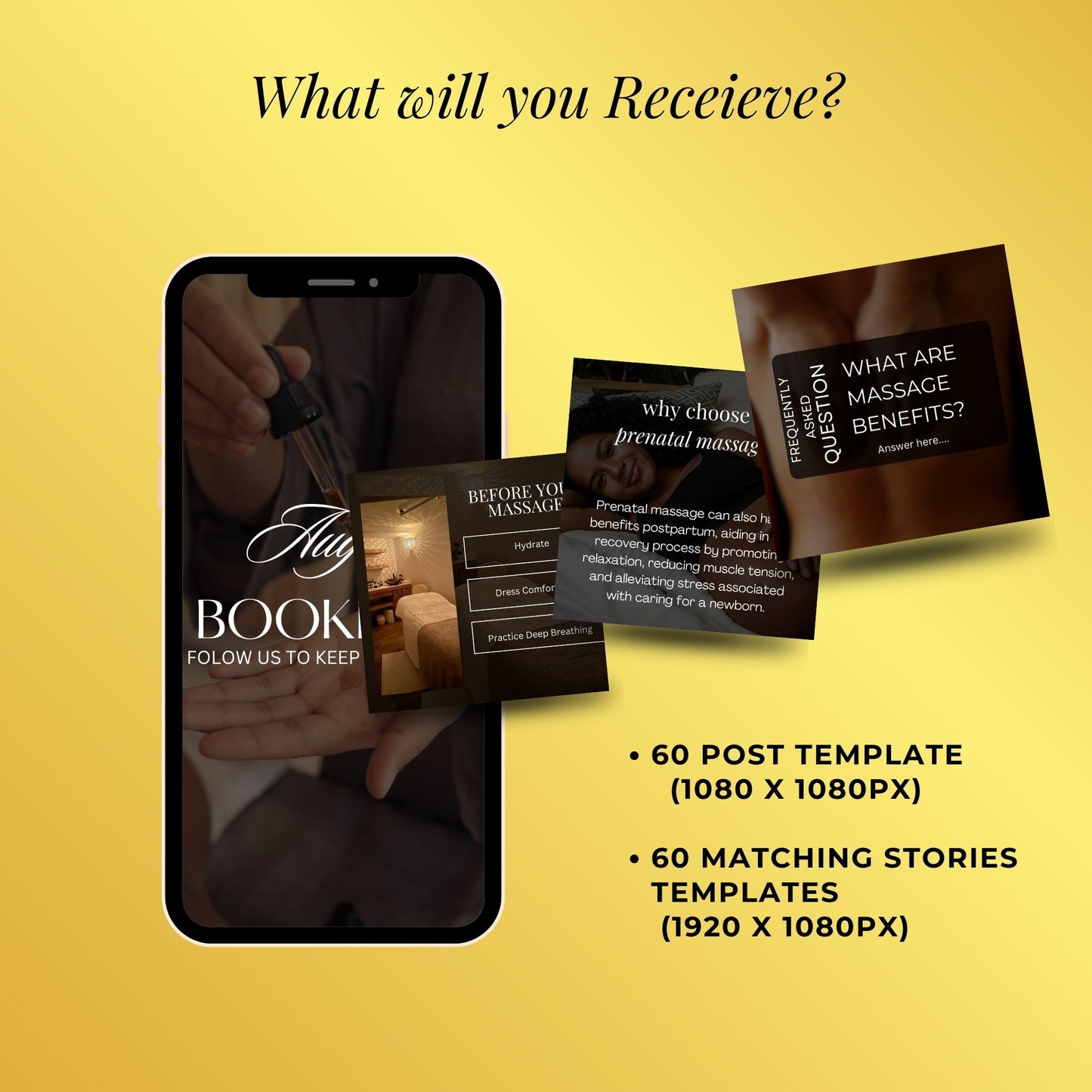 180 Massage Social Media Template | Massage Therapist Templates