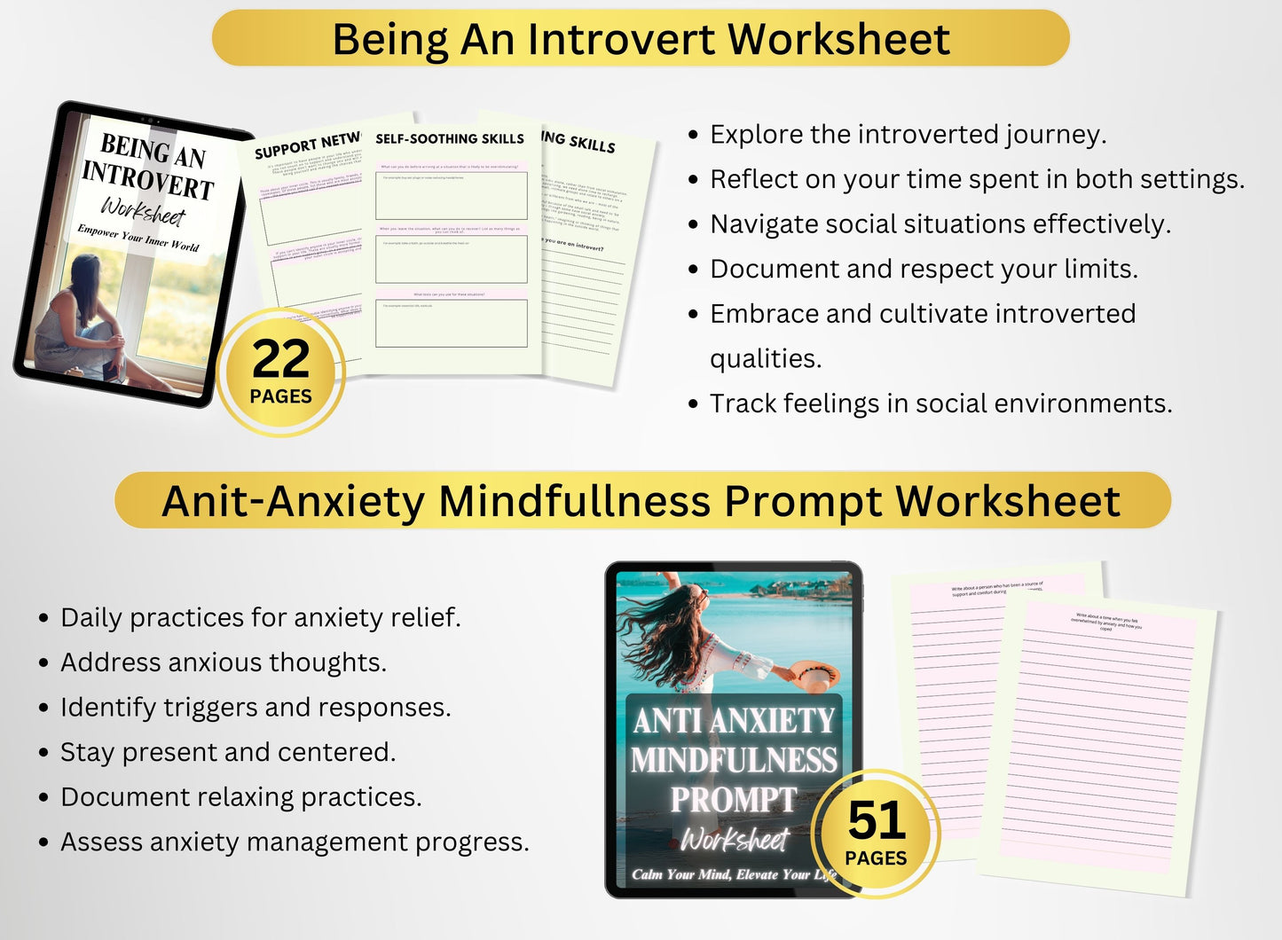 Therapy Workbooks, Mental Health Worksheets, Anxiety Workbook Self Help Printables