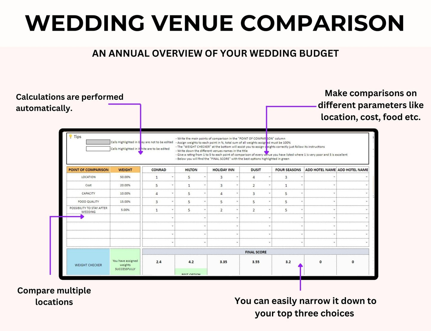 Ultimate Wedding Planner Spreadsheet with MRR Rights