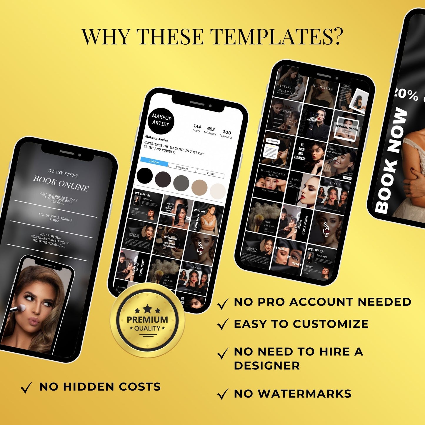 120 Makeup Artist Instagram Templates | MUA Templates | Beauty Salon Templates | Social Media Posts Canva | Makeup Instagram Post Templates