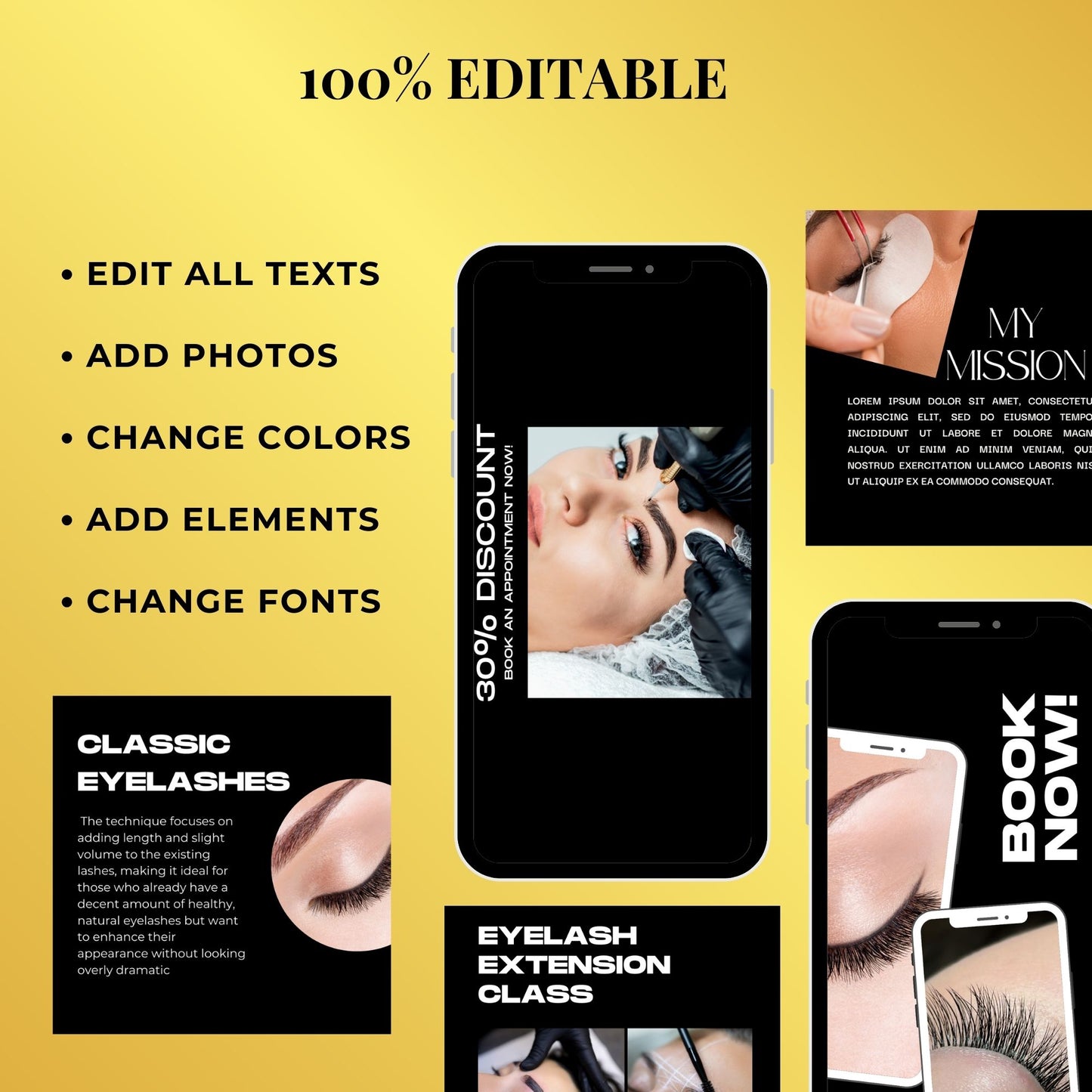 270 Lash Tech Templates | Lash Extension Templates