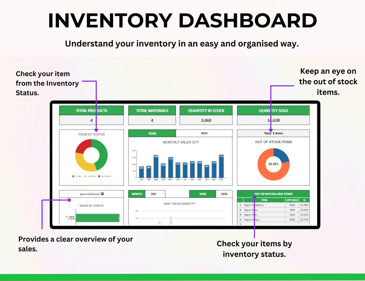 Inventory Tracker | Reseller Spreadsheet | Product and Materials Inventory Template