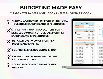 Personal Finance Budget Template in Excel and Google Sheets with MRR Rights