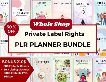 Hyperlinked Digital Planner Bundle with PLR Rights