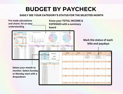 Personal Finance Budget Template in Excel and Google Sheets with MRR Rights