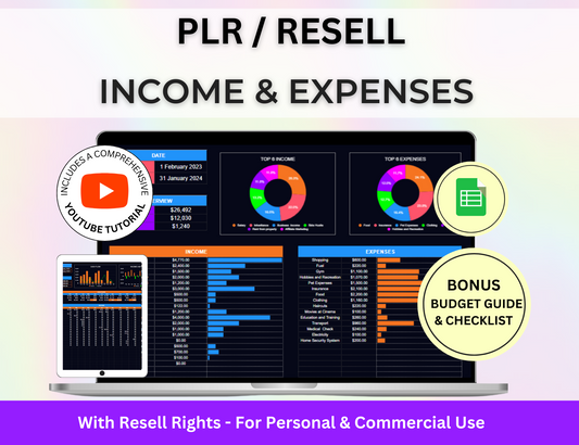 spending tracker, resell right, PLR Templates, PLR spreadsheets, PLR spreadsheet, plr small business, 