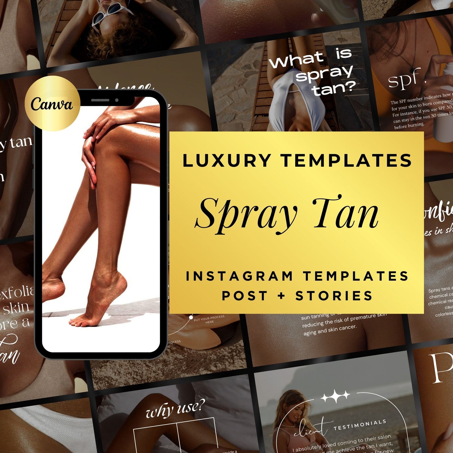 Luxury Spray Tan Templates | Spray Tan Social Media Templates