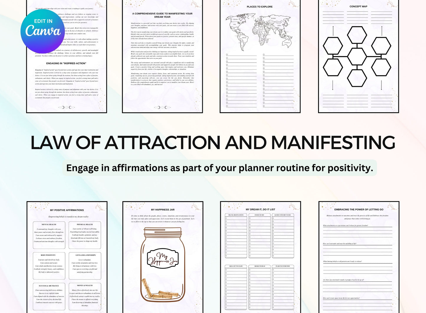 PLR Printables Manifestation Planner - Law of Attraction