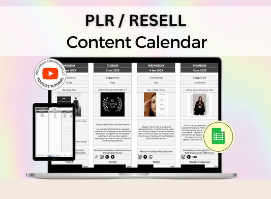 Social Media Planner and Calendar Calendar with MRR  Rights