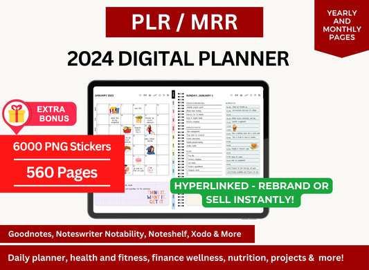 Ultimate Premium Digital Planner 2024 with MRR Rights