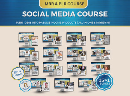 15 Mini Social Media PLR Course, Plr Ebook Course
