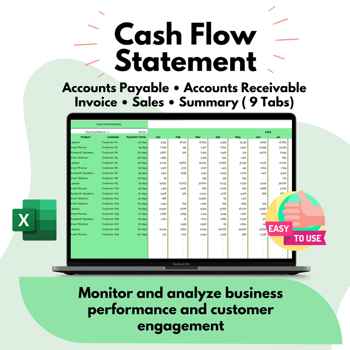 Cash Flow Excel Spreadsheet Template - PLRDuck.com – PLRDUCK.COM